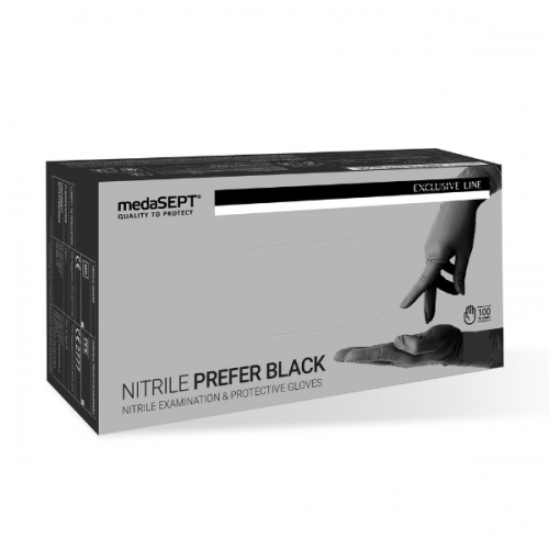 RĘKAWICZKI NITRYLOWE MEDASEPT BLACK L - 100 sztuk